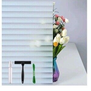 Window Privacy Film W/ Installation Tools, Blinds Pattern 45x315" Static Cling